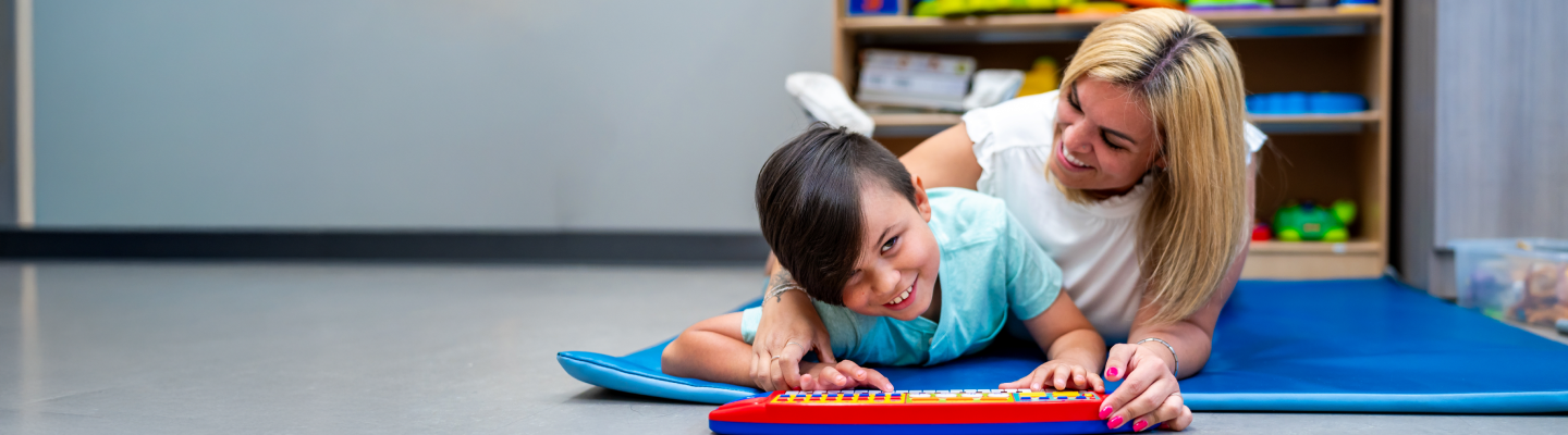 A child taking part in a Surrey Place therapy session.