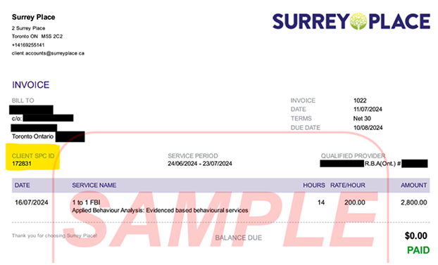 Sample invoice