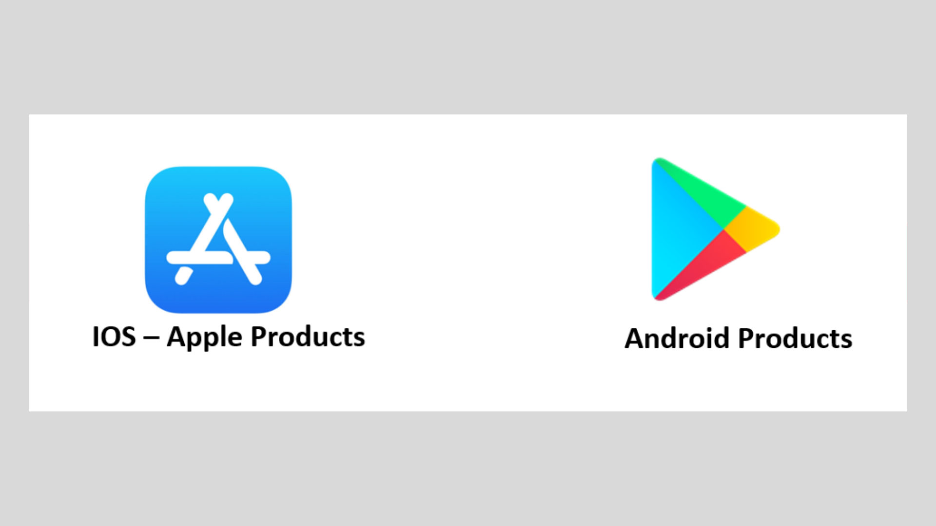 Image of icons for the Apple store and the Android store